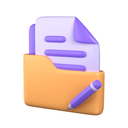 3 D Edit Folder Icon 3D Icon