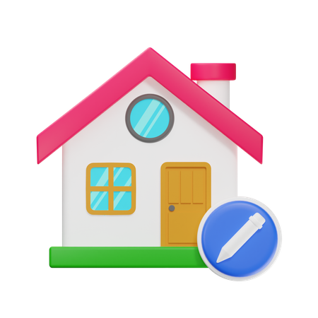 Edit house  3D Icon