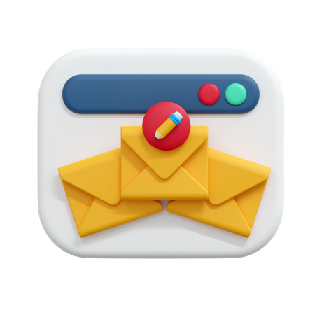 Edit mail message  3D Icon