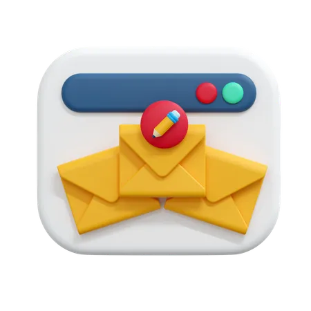 Edit mail message  3D Icon