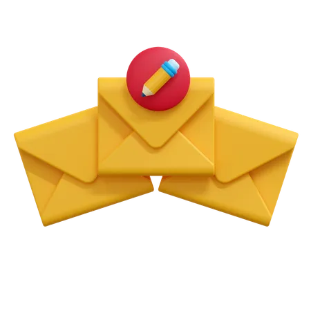 Edit mail message  3D Icon