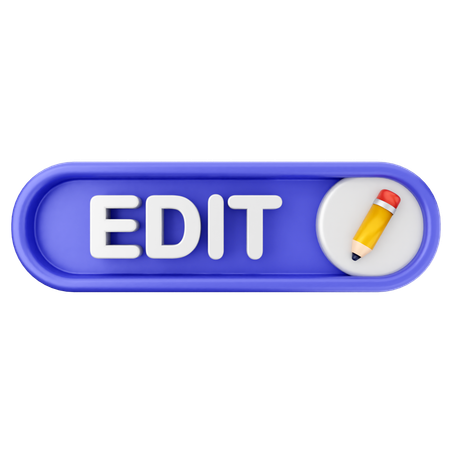 Edit Text Button  3D Icon