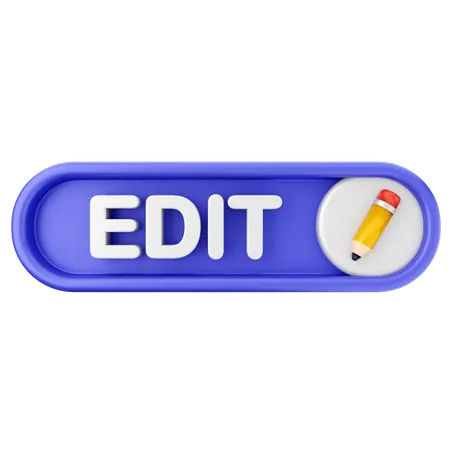 Edit Text Button  3D Icon