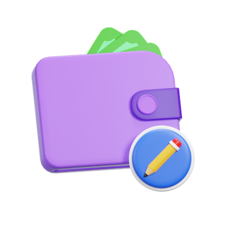 Edit Wallet  3D Icon