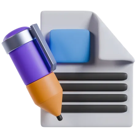 Editing Document Icon  3D Icon