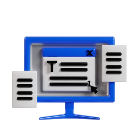 Editor de texto  3D Icon