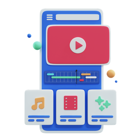 Editor de vídeo  3D Icon