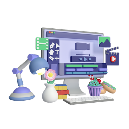 Espacio de trabajo del editor  3D Illustration