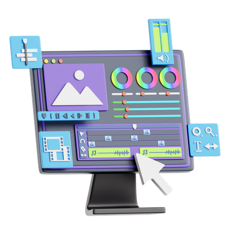 Editor Software  3D Icon