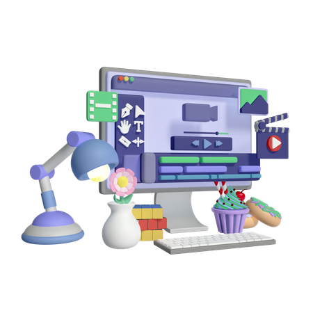 Editor Workspace  3D Illustration