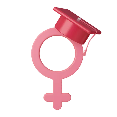 Educação feminina  3D Icon