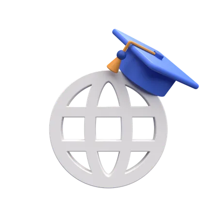 Educação Global  3D Icon