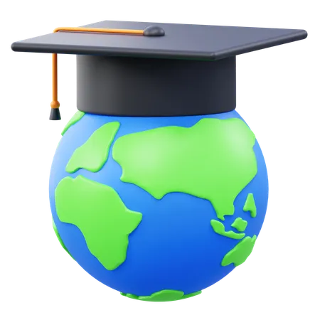 Educação Global  3D Icon