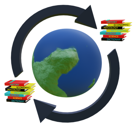 Educação Global  3D Icon