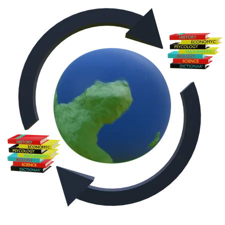 Educação Global  3D Icon