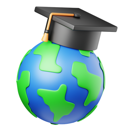 Educação Global  3D Icon