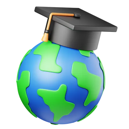 Educação Global  3D Icon