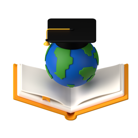 Educação Global  3D Icon