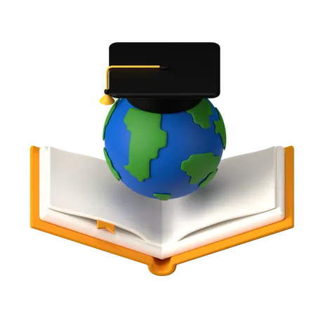 Educação Global  3D Icon