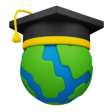 Educação Global  3D Icon