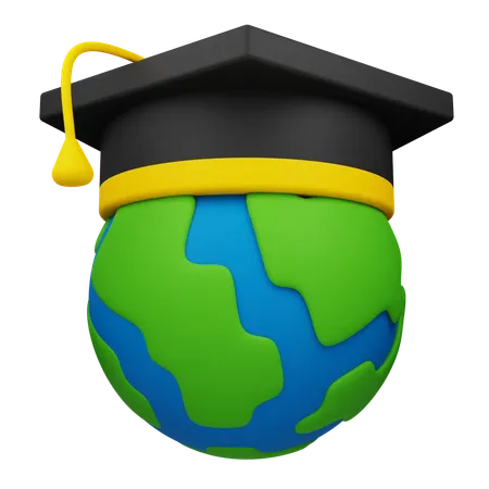 Educação Global  3D Icon