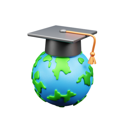 Educação Global  3D Icon