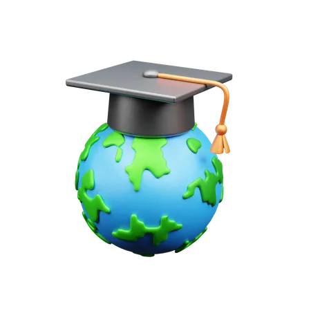 Educação Global  3D Icon