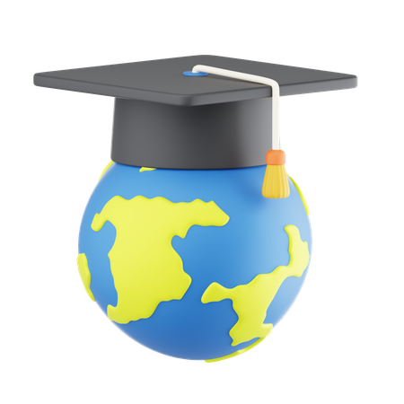 Educação Global  3D Icon