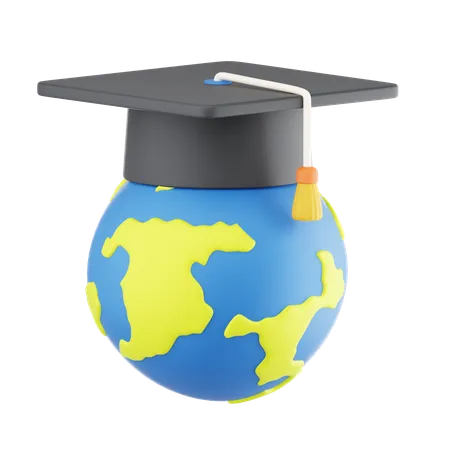 Educação Global  3D Icon