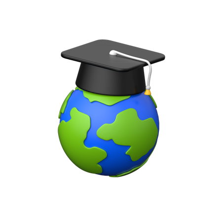 Educação Global  3D Icon