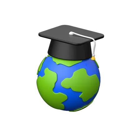 Educação Global  3D Icon