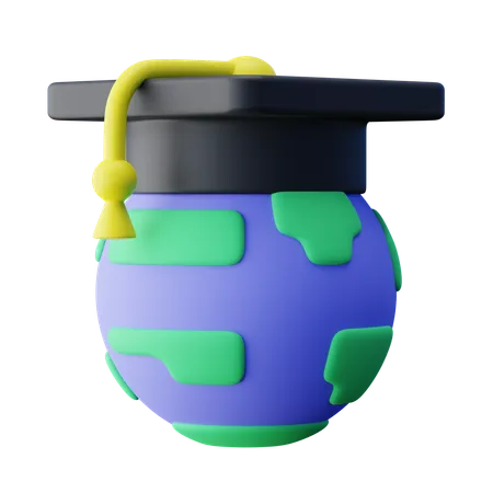 Educação Global  3D Icon