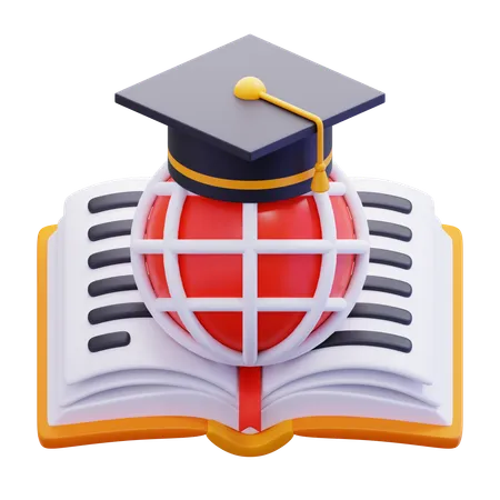 Educação Global  3D Icon