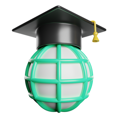 Educação Global  3D Icon