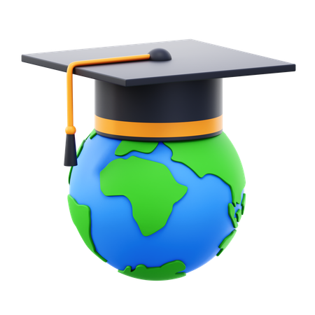 Educação Global  3D Icon