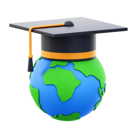 Educação Global  3D Icon