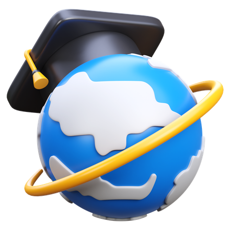 Educação Global  3D Icon