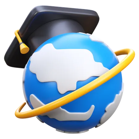 Educação Global  3D Icon