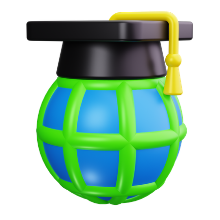 Educação Global  3D Icon