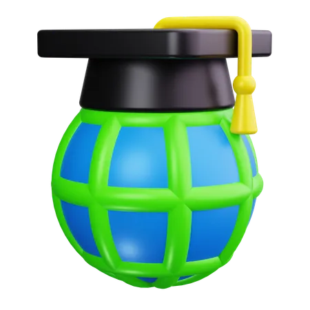 Educação Global  3D Icon