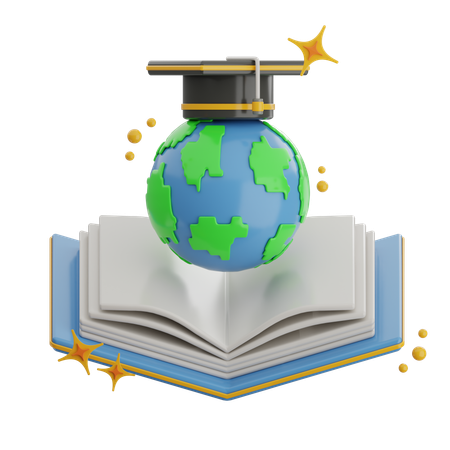 Educação Global  3D Icon