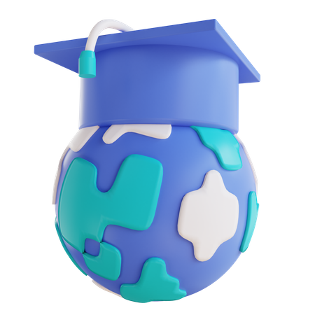 Educação Global  3D Icon