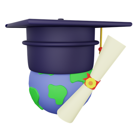 Educação Global  3D Icon