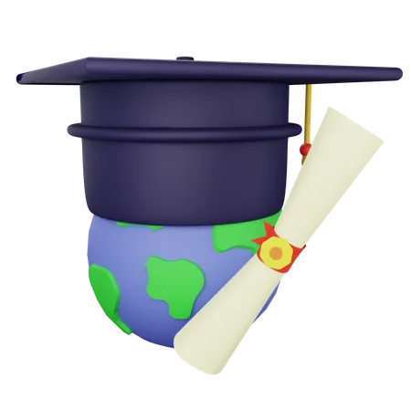 Educação Global  3D Icon