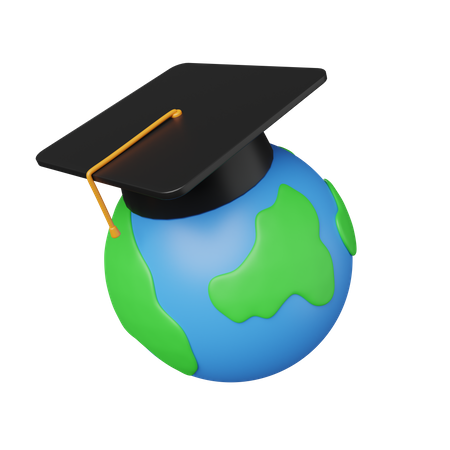 Educação Global  3D Icon