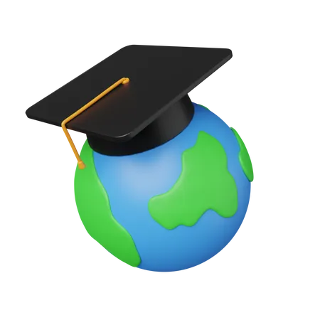 Educação Global  3D Icon