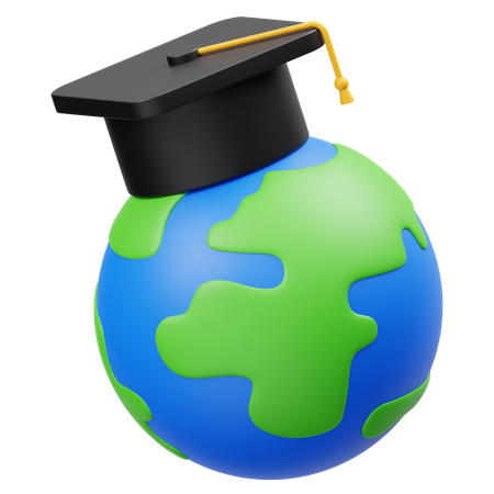 Educação Global  3D Icon