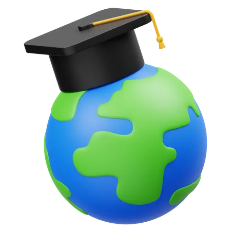 Educação Global  3D Icon