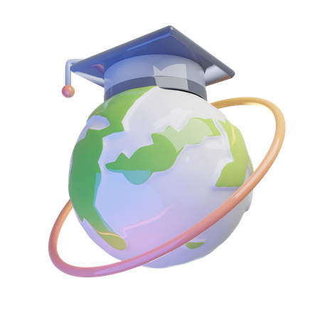 Educação Global  3D Icon