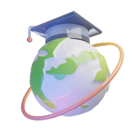 Educação Global  3D Icon